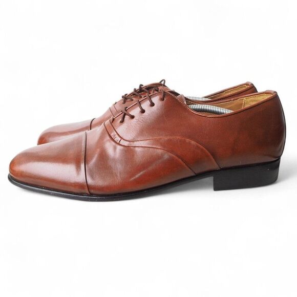 Stacy Adams Dickinson Cap Toe Leather Oxfords "Brown" 23414 Men's 14M - Picture 2 of 11